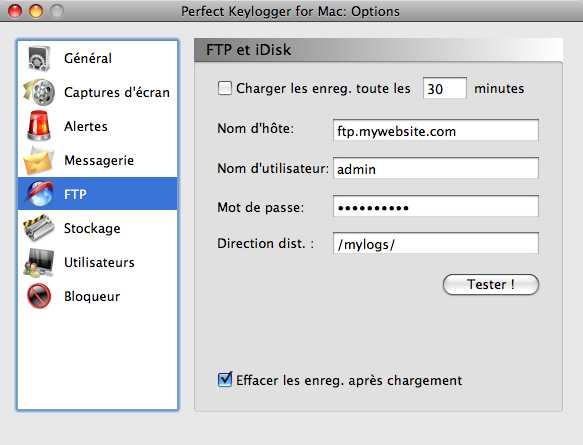 Stealth invisible Mac keylogger - Perfect Keylogger - FTP uploading options
