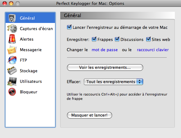 Mac Keylogger - Perfect Key Logger - General Options