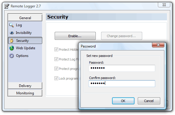 Remote Logger - Security Options