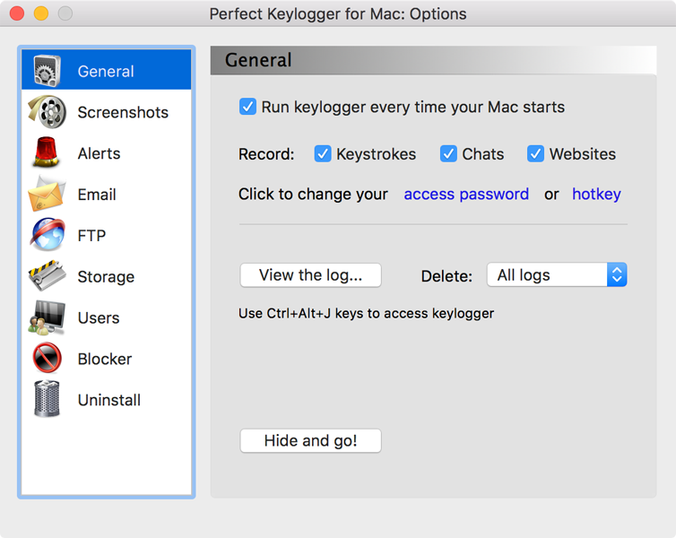 Perfect Keylogger for Mac Pro Screenshot