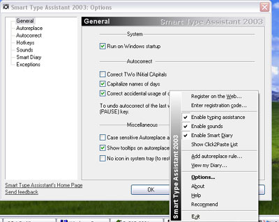 Click to view BlazingTools Smart Type Assistant 1.5 screenshot