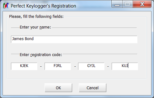 Perfect Keylogger's registration example