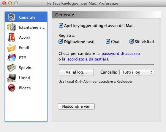 Mac Keylogger - Perfect Key Logger - General Options