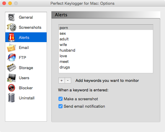 Mac keylogger - alert