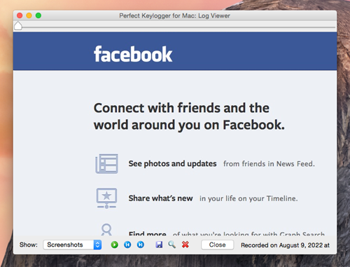 Click to enlarge. Mac OS X Keyboard Logger - Log Viewer: Screen shots captured